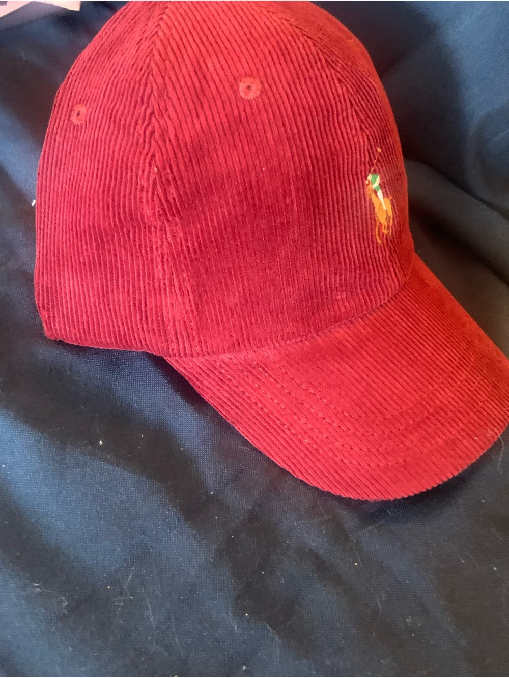 Ralph Lauren Burgundy Corduroy Polo Cap - Picture 7 of 8